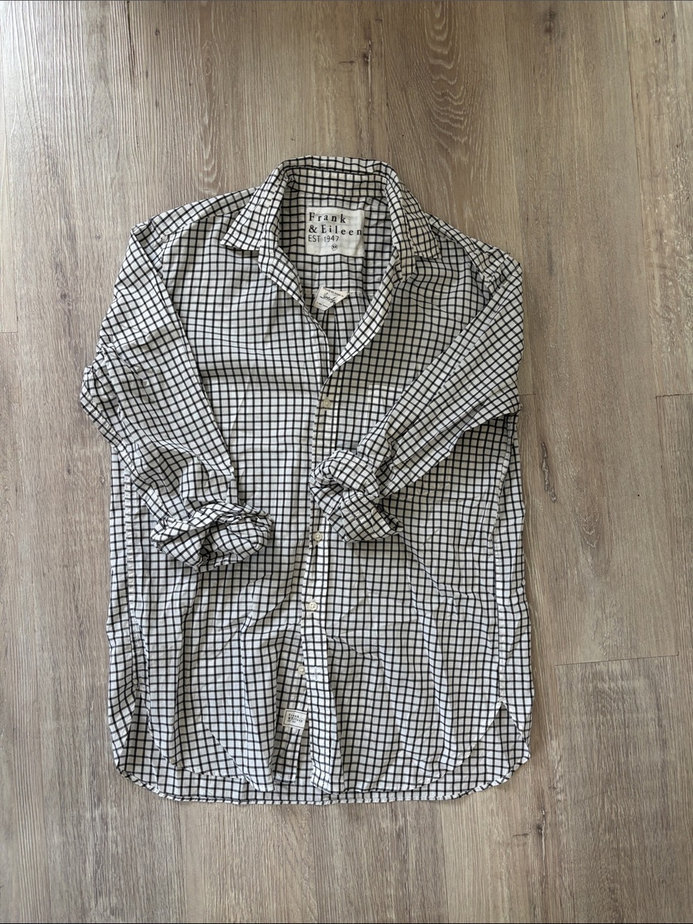 Frank & Eileen Black and White Windowpane Button-Down Shirt